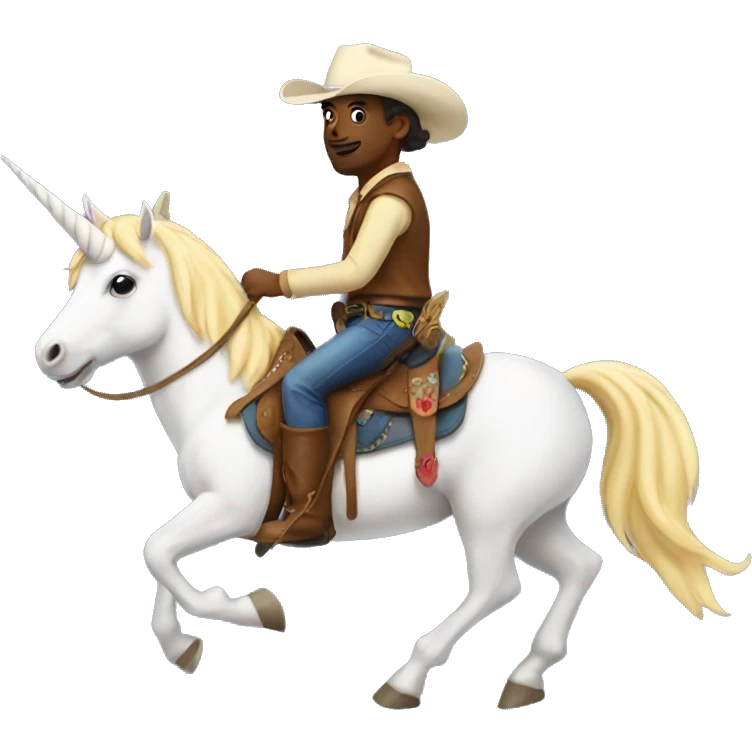 Unicorn riding a cowboy emoji