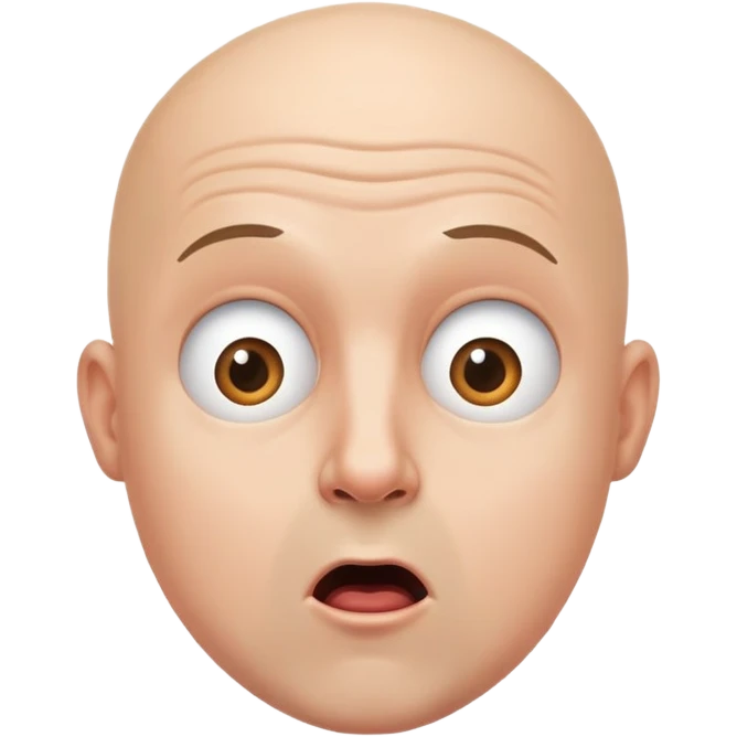 Surprised bald man emoji