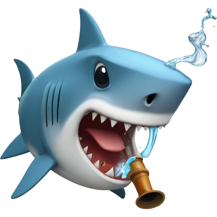 shark smoking a water pipe emoji