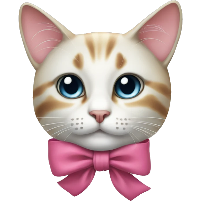 cat with coquette bow emoji