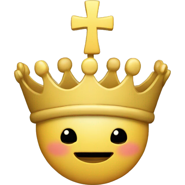 A cross with a crown emoji