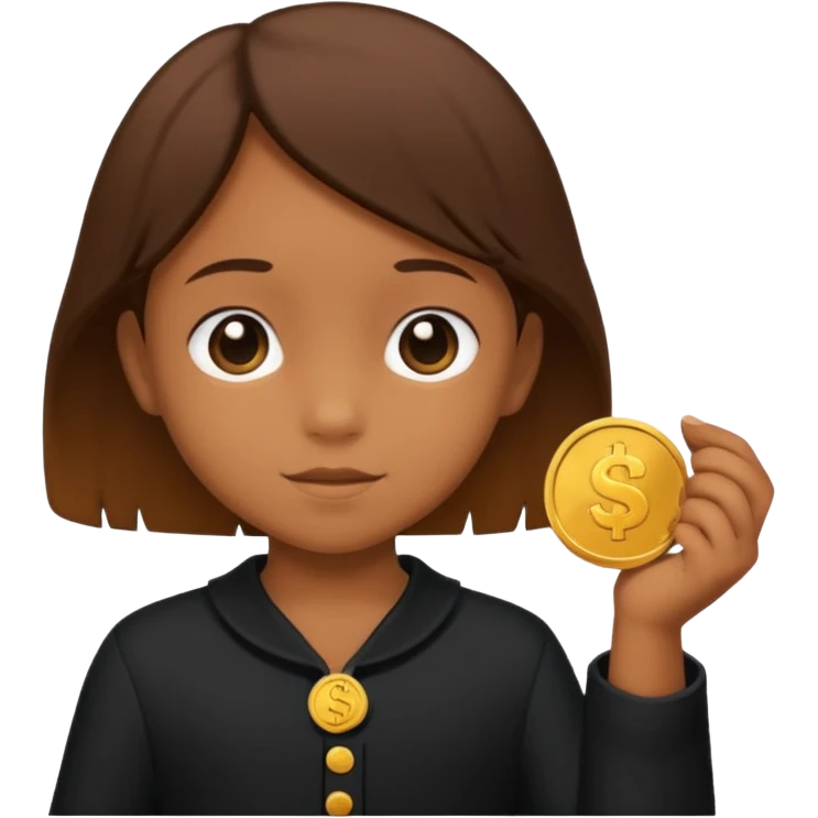 child silhouette holding a coin emoji
