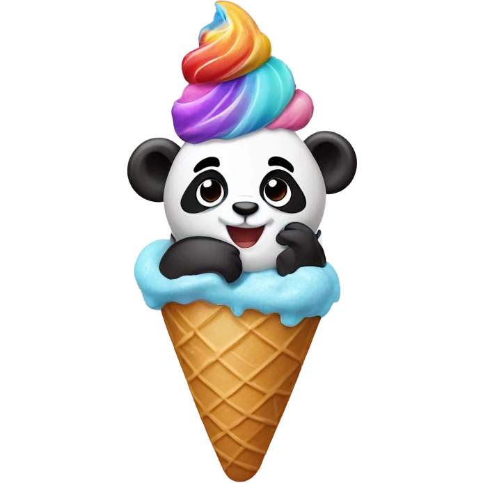 Panda eating ice creams  emoji