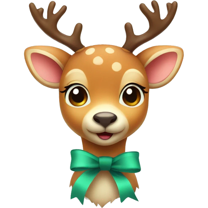  Cute deer with a ribbon emoji