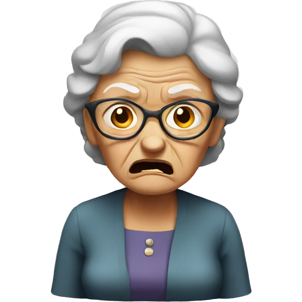 Angry old lady emoji