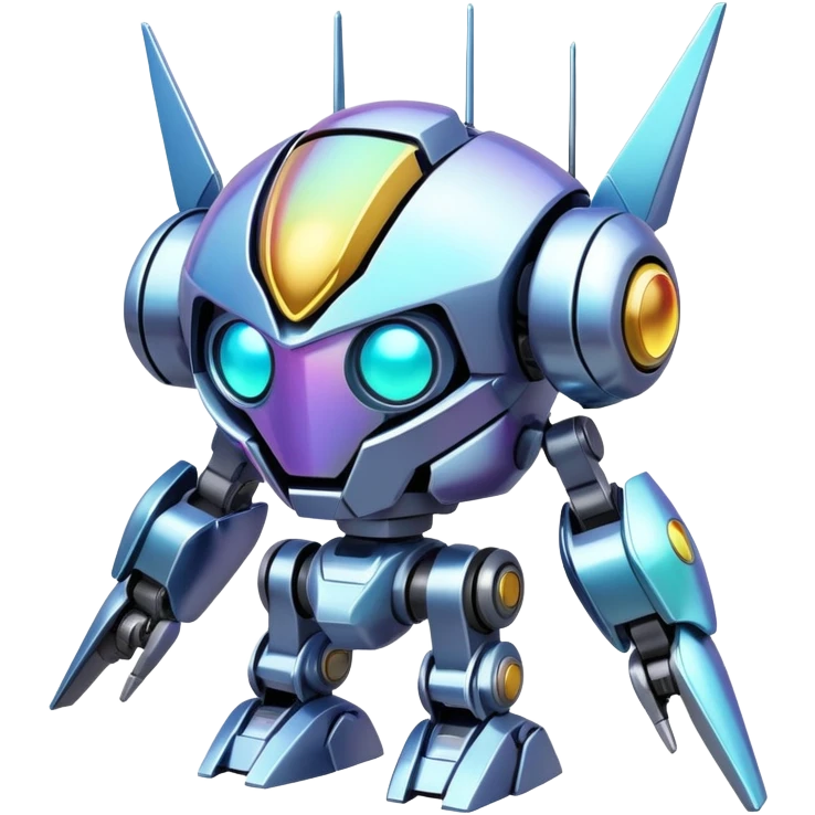 Iridescent futurist. medabot-mecha emoji