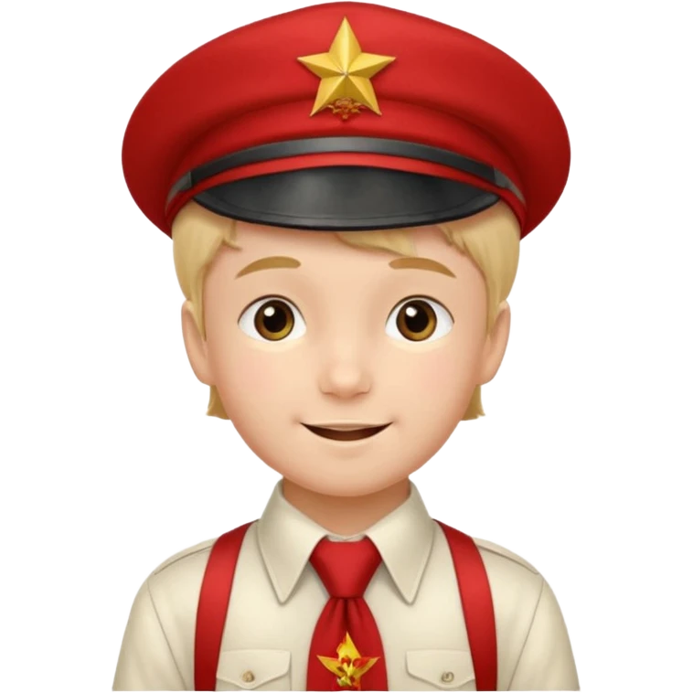 Мальчик в красном пионерском галстуке и пионерской пилотке СССР emoji