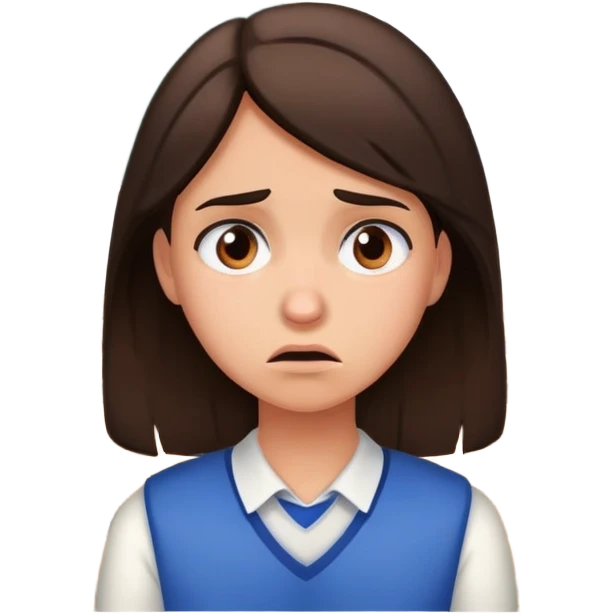 Brunette mental breakdown school emoji