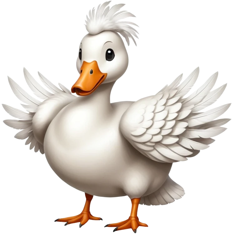 A goose wearing a dog costume emoji