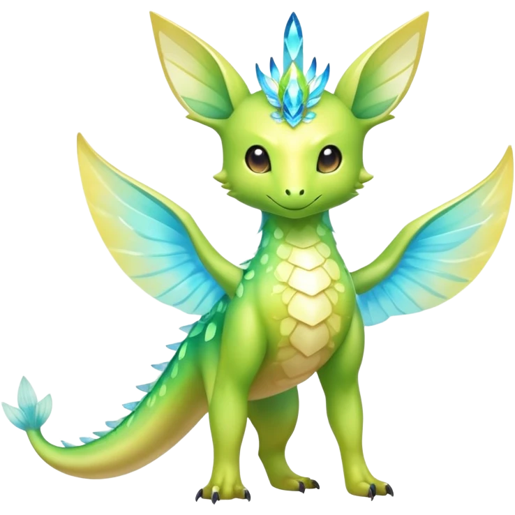 Shiny Exotic Colorful Amaura-Aurorus-Fakémon-hybrid-creature (full body)  emoji