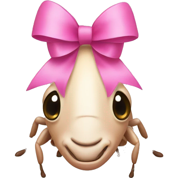 Roach with a pink bow emoji