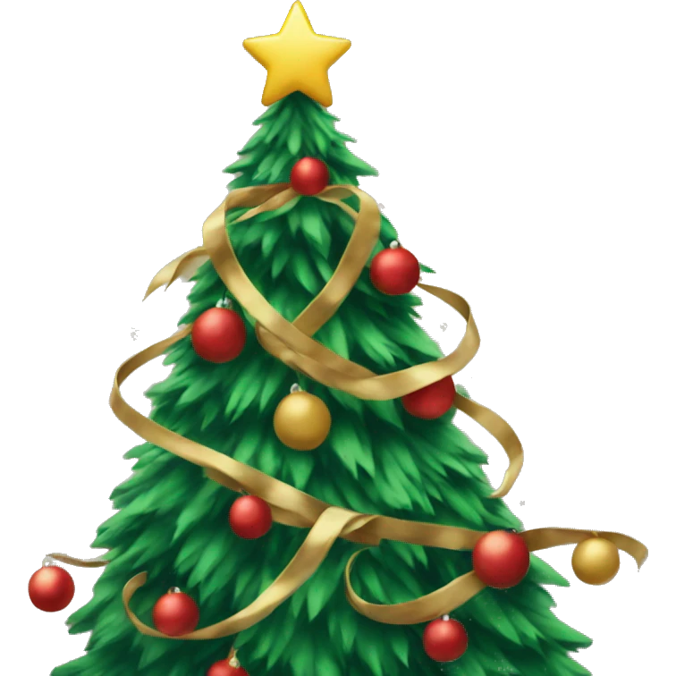 A bow on a christmas tree emoji