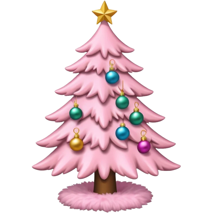 an aesthetic baby pink  christmas tre emoji