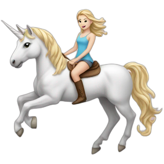 White Girl on a unicorn emoji