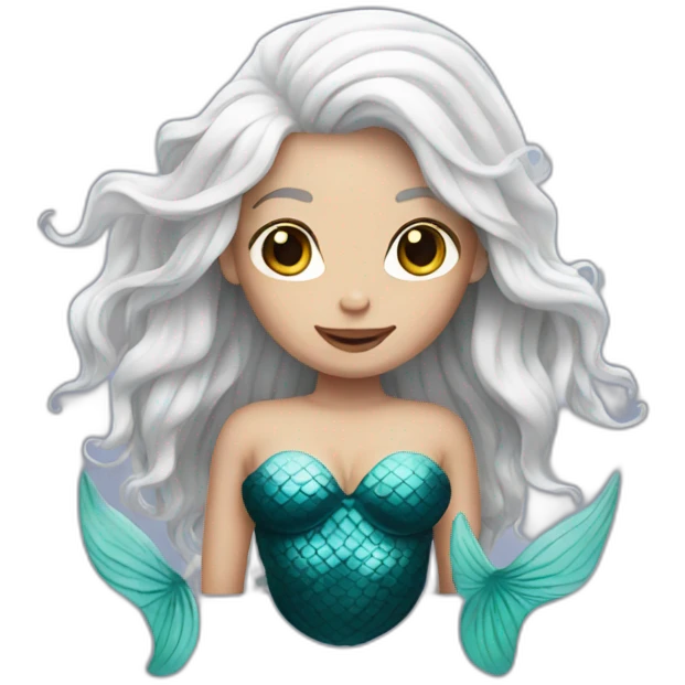 white hair mermaid emoji