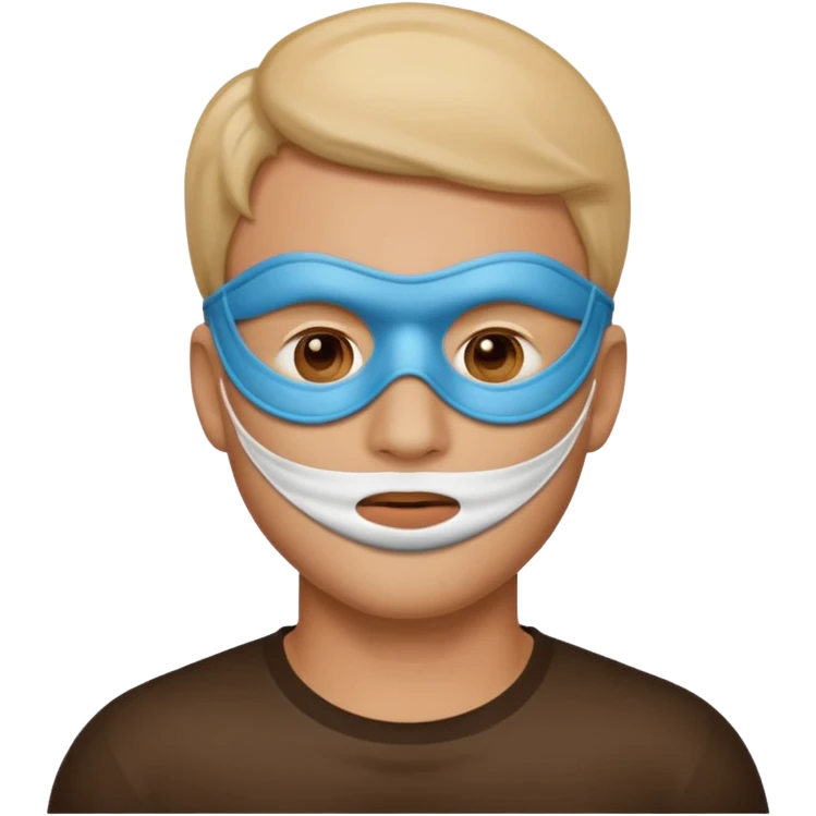 남자가 입에 마스크 쓴 이모지 emoji