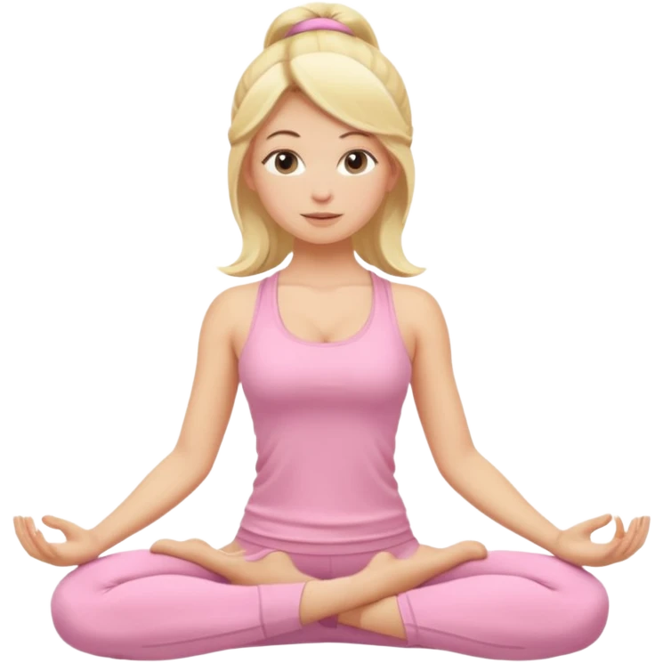 blonde yoga girl light pink clothes n emoji