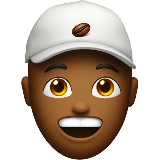 Coffee bean with a face wearing a MAGA cap emoji