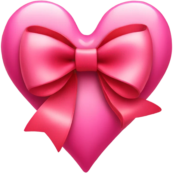 pink heart with red ribbon bow emoji