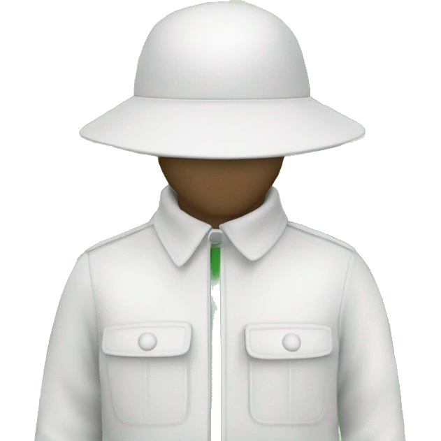 gardener pith helmet jacket white green trees  emoji