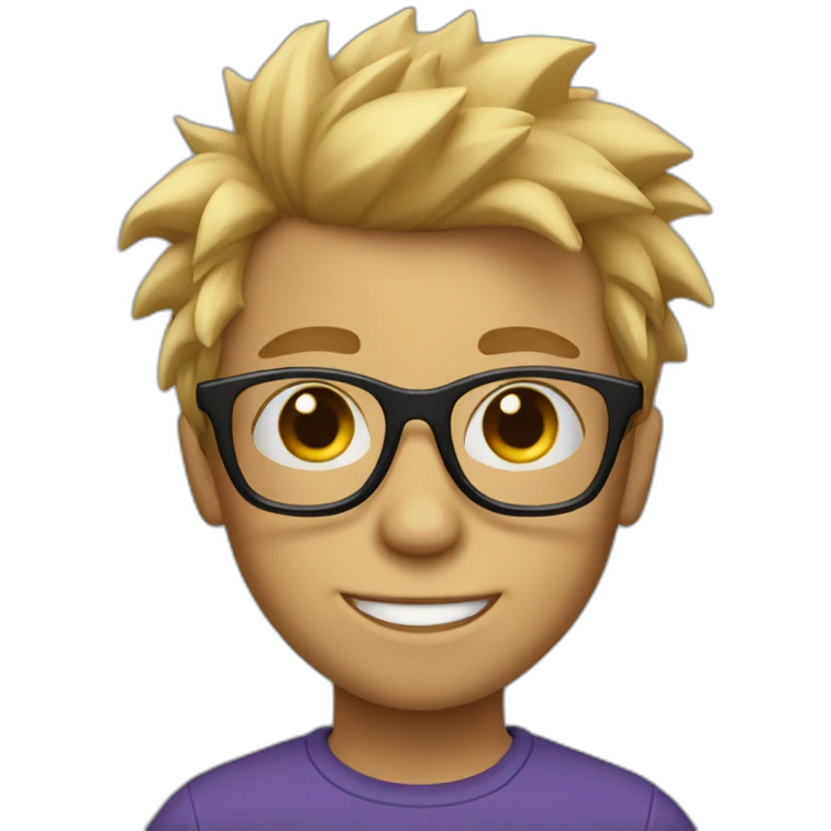 boy with glasses and blond spikey hair emoji
