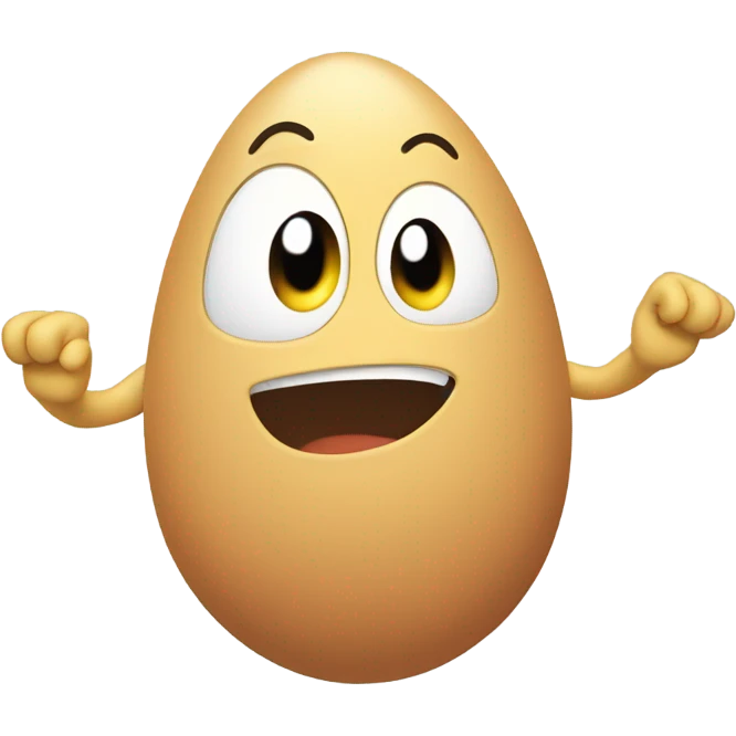 Egg with arms and legs  emoji