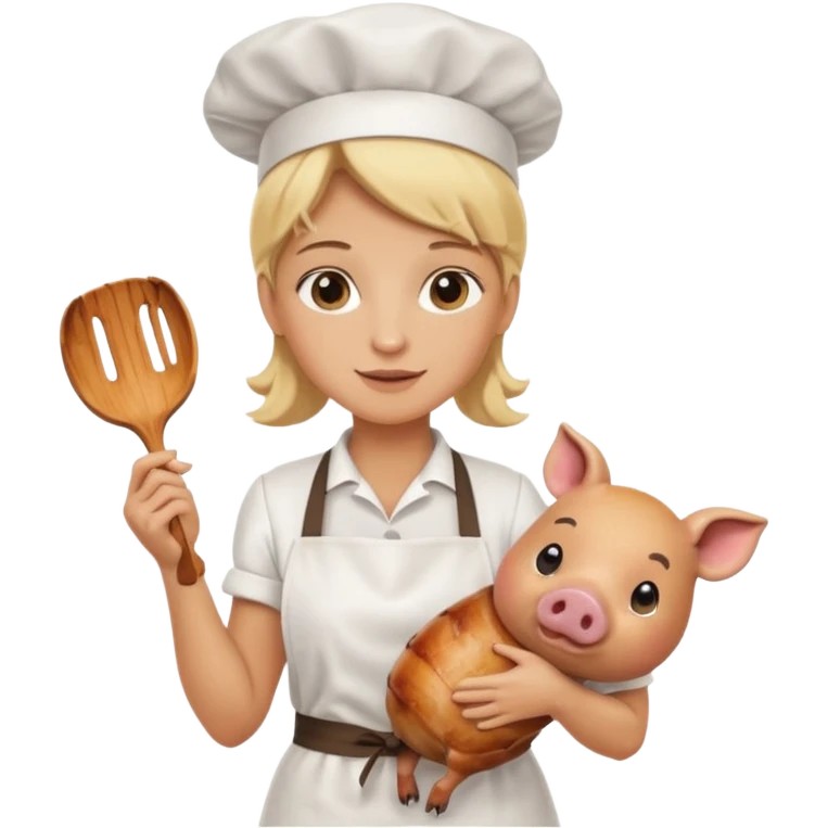 blonde cook pig no hat emoji