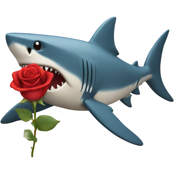 shark holding a red rose emoji
