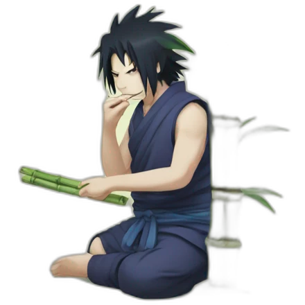 Sasuke Uchiha eating bamboo emoji