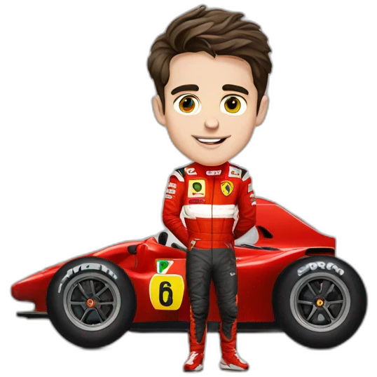 Charles Leclerc in a Ferrari  emoji