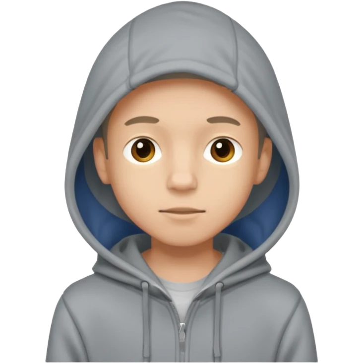 Skinny boy wearing grey hoddi emoji