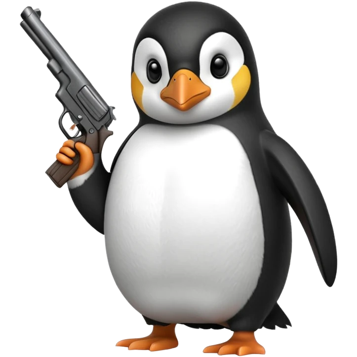 penguin with gun emoji