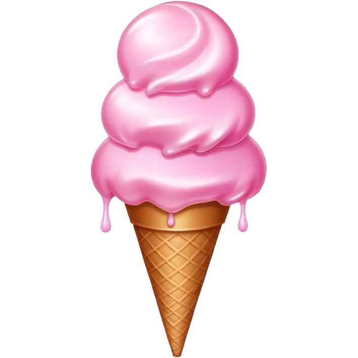 Glossy cotton candy in cone with shimmering, dewy surface and reflective highlights emoji