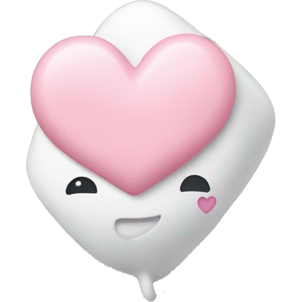 marshmallow and blush pink heart emoji