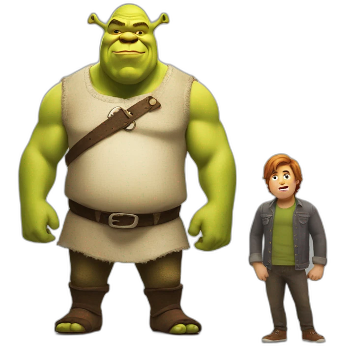 Shrek with a big bully emoji