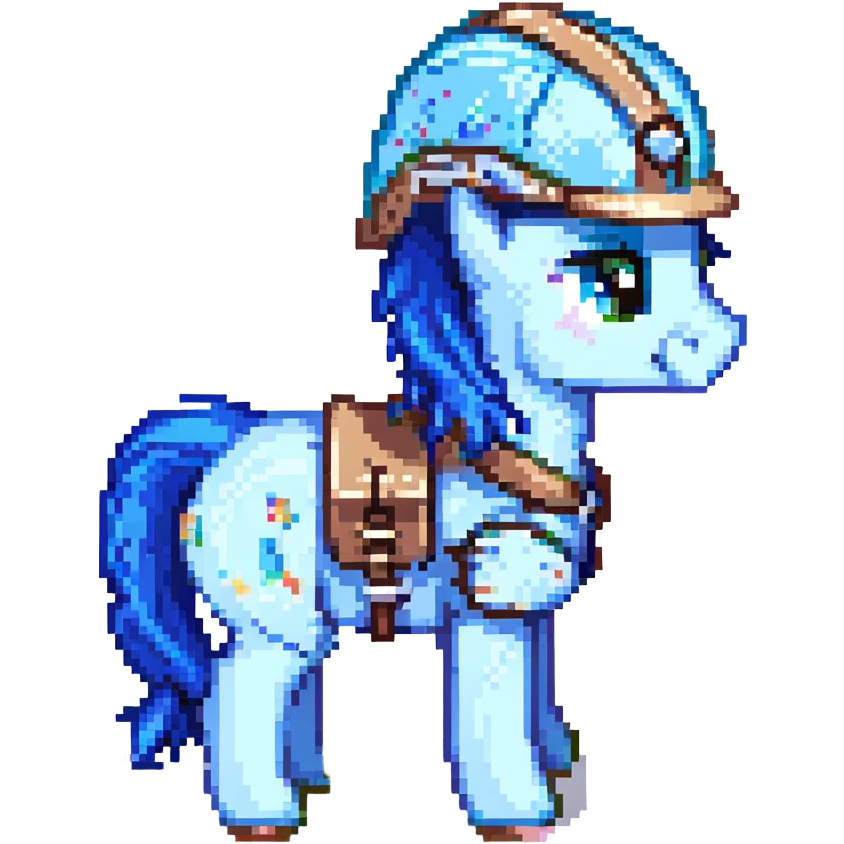 blue pony in a helmet emoji
