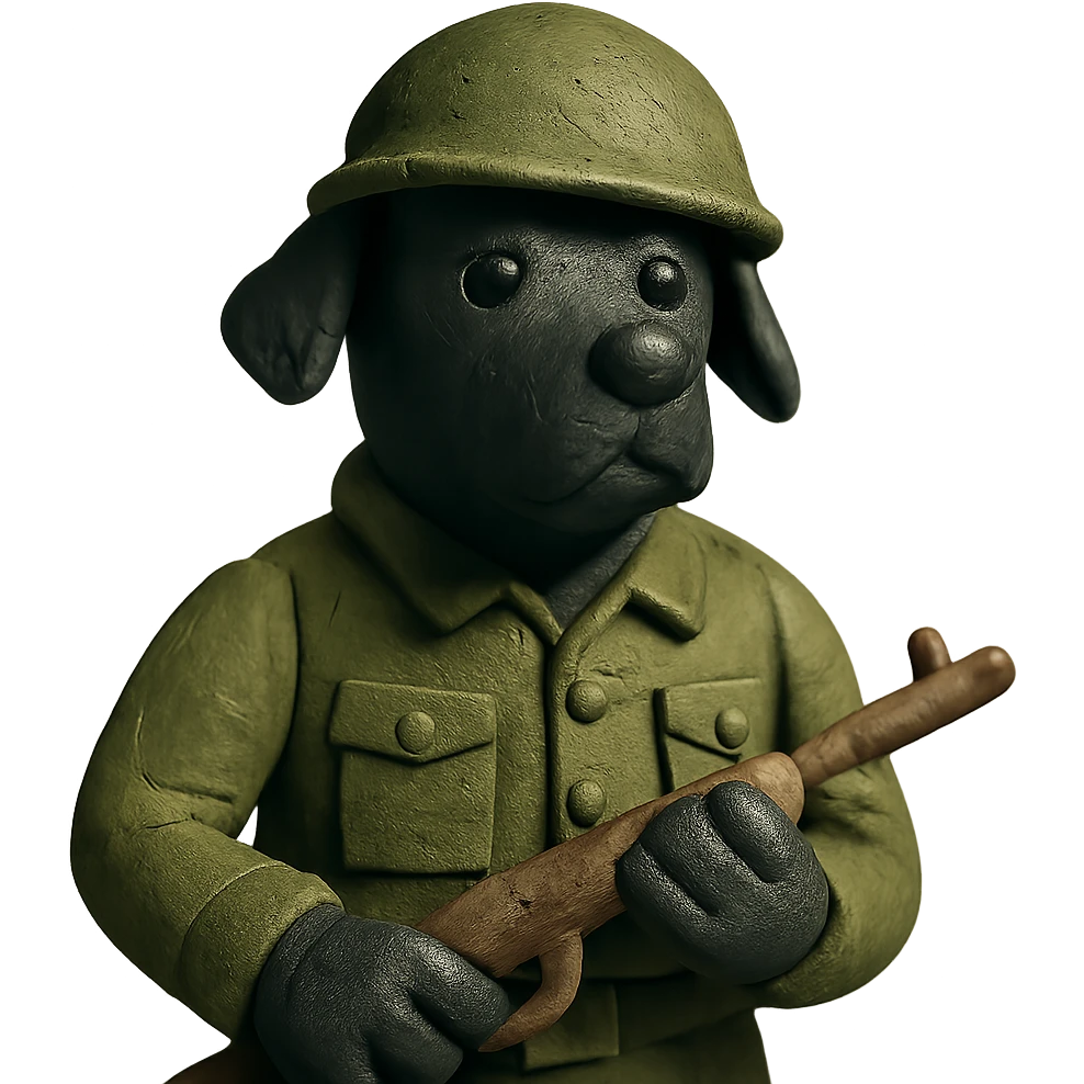 black soldier dog emoji