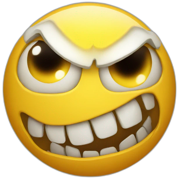Angry yellow ball emoji showing teeth  emoji