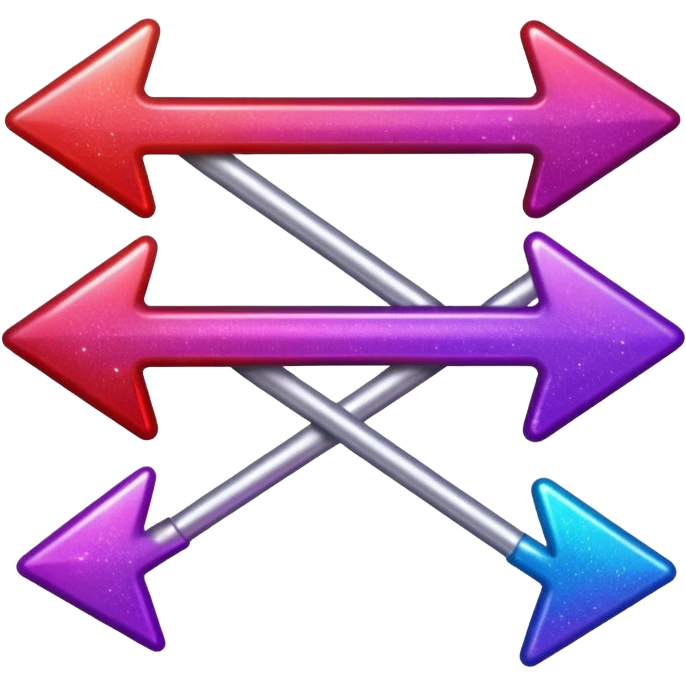 color gradient between red and purple glitter arrow emoji