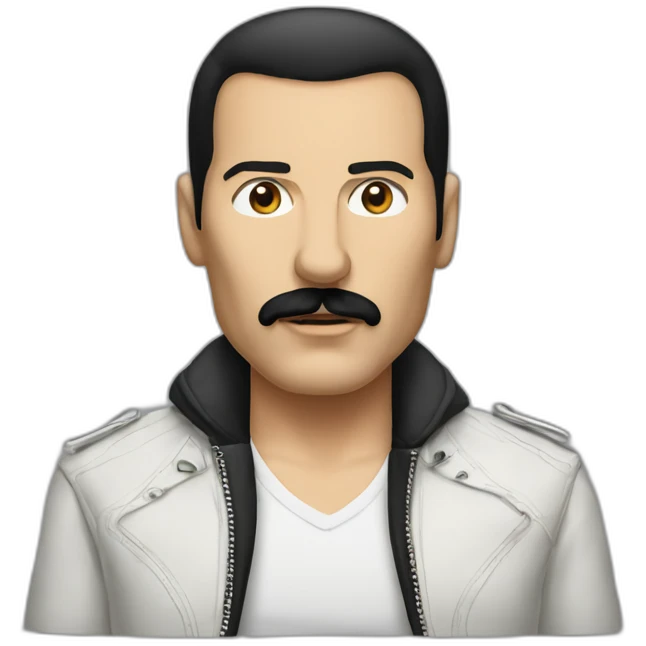 Portrait of Freddy mercury wearing casual clothes emoji
