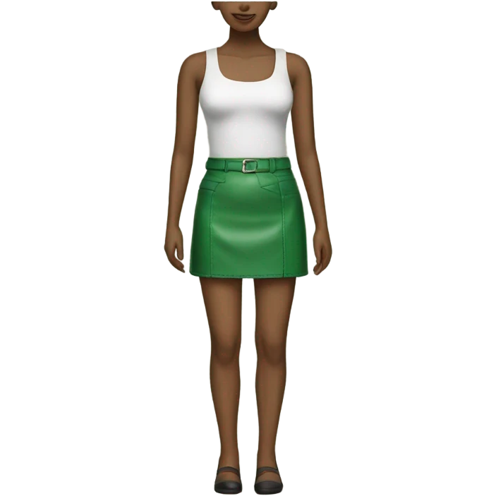 Green leather mini skirt isolated emoji