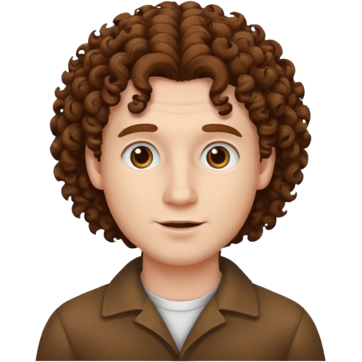 a man adult, white skin, curly hair emoji
