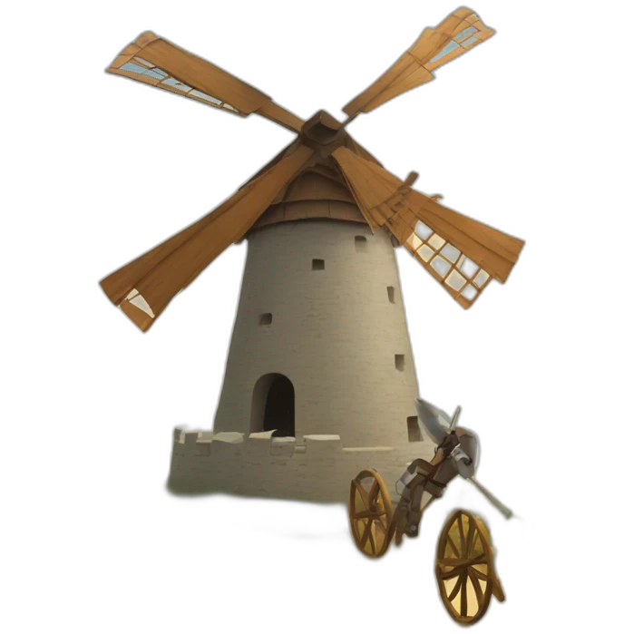 don quixote crashing into a windmill emoji