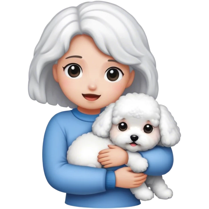 Bichon held by a girl emoji