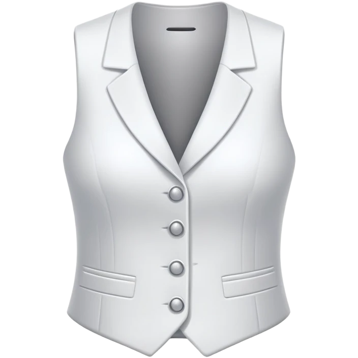 women's white vest with exactly 3 white buttons, formal, simple clean design emoji