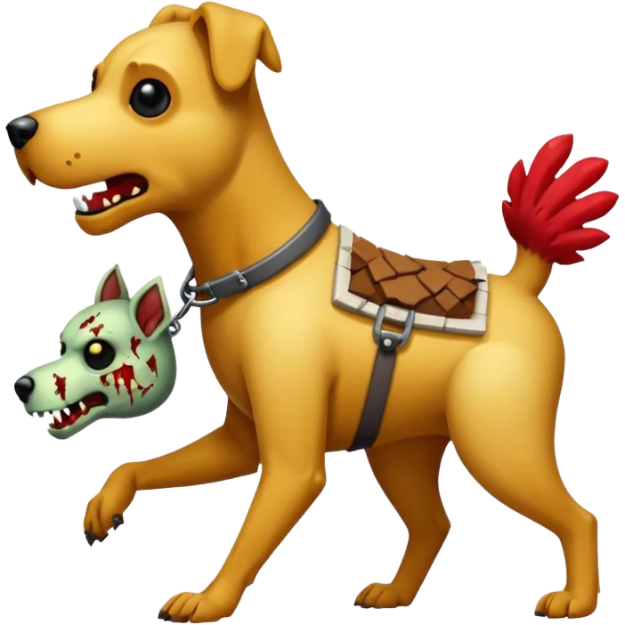 A dog raiding a zombie like minecrafty like a chicken jocky but instead wolf jocky or dog jocky But blocky emoji