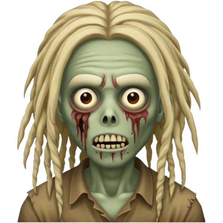 create zombie with dreadlocks nah have some of them coverings his face no have some cover his face emoji