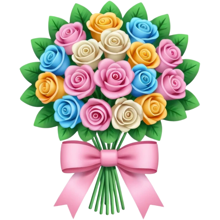 Money bouquet with a light pink bow on it emoji