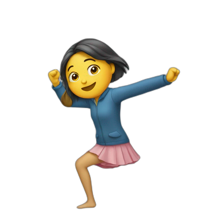 Fille qui faut un dab emoji
