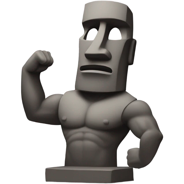 MOAI FLEXING MUSCLE emoji